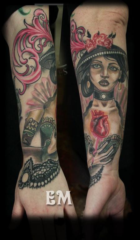 Tattoos - victorian lady - 113850
